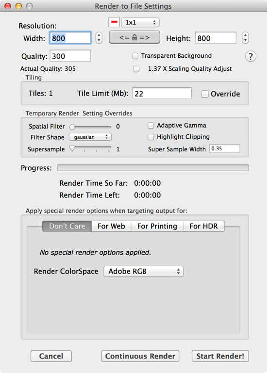 Rendering to File