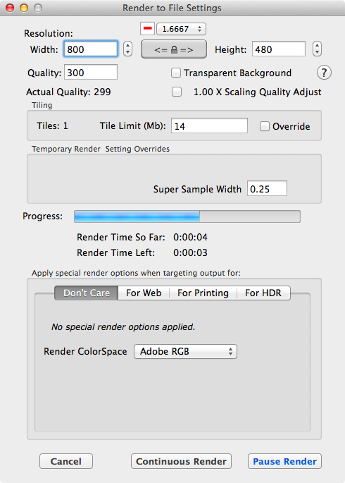 Pause and Resuming Render