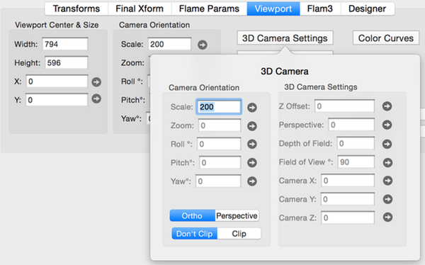Viewport panel 3D Camera Popover