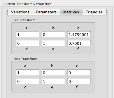 Matrixes Tab