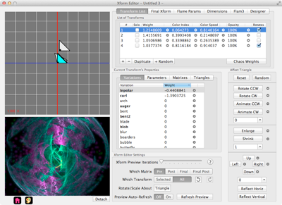 Triangle Editor window