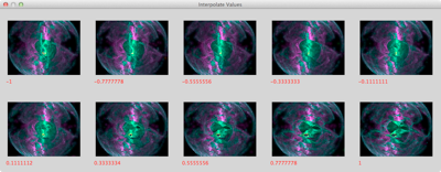 Interpolated Thumbnails window